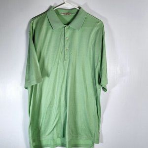 Peter‎ Millar Double Mercerized Cotton Men's Sz L Green Embroidered Polo Shirt.